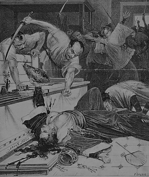 https://upload.wikimedia.org/wikipedia/commons/1/1c/Le_Journal_Illustr%C3%A9_L%60ASSASSINAT_DE_LA_REINE_COR%C3%89E_%28cropped%29.jpg