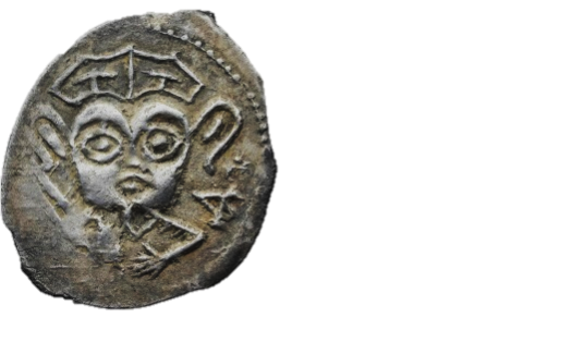 Money of Pskov. Money. Money 1385-1402 Vasili 1 4240. Money with the inscription Mozhaiskaya. Pskov money with the letter m